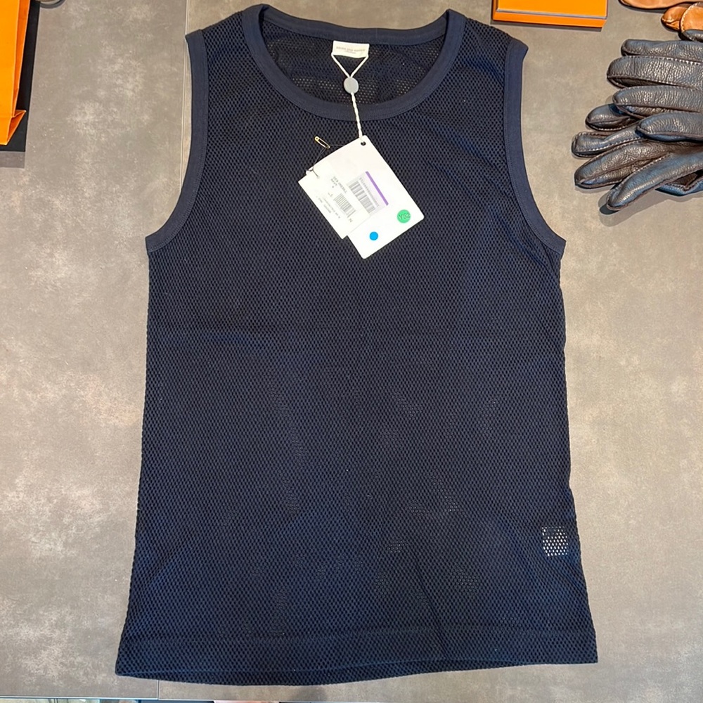 DRIES VAN NOTEN Mesh Net Sleeveless Top for Men, Size Medium NWT